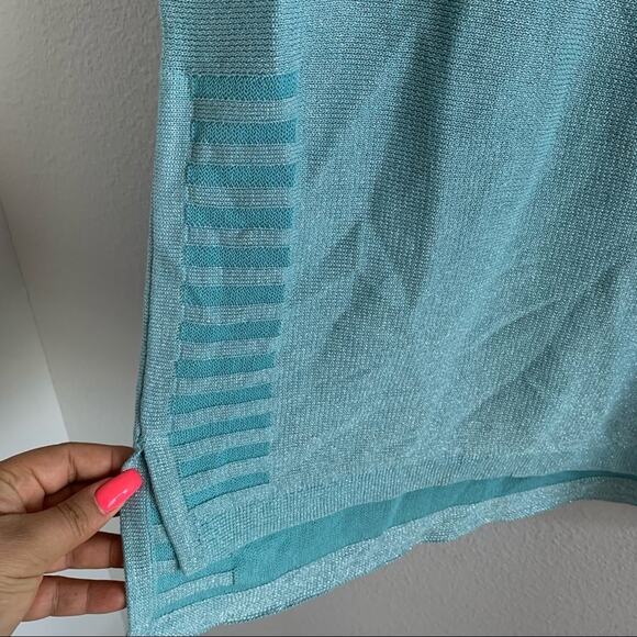 NWT Chico's Shimmer Side Rib Detail Linen Blend Pull On Sweater Top Chicos 1 - M - Picture 4 of 12